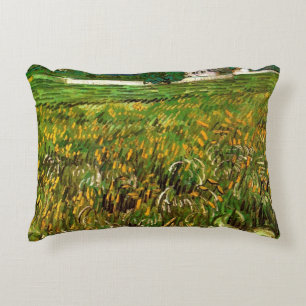 Wheat Field at Auvers by Vincent van Gogh Decorative Cushion