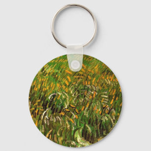 Wheat Field at Auvers by Vincent van Gogh Key Ring