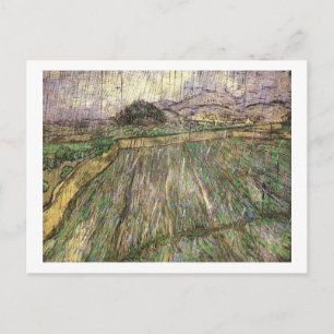 Wheat Field in Rain (F650) Van Gogh Fine Art Postcard