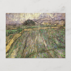 Wheat Field in Rain (F650) Van Gogh Fine Art Postcard