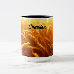 Wheat Field in Summer Two-Tone Coffee Mug