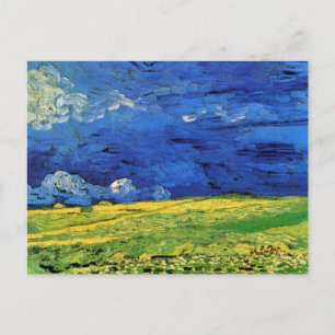 Wheat Field Under Clouded Sky by Vincent van Gogh Postcard