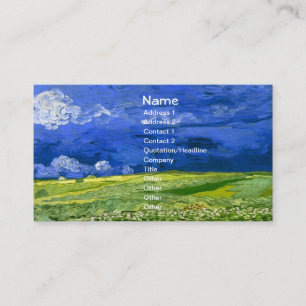 Wheat Field Under Clouded Sky Van Gogh Fine Art Business Card