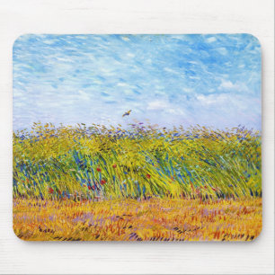 Wheat Field with a Lark by Vincent Van Gogh Mouse Mat