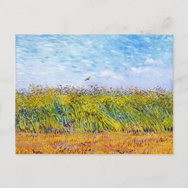 Wheat Field with a Lark by Vincent Van Gogh Postcard (Front)