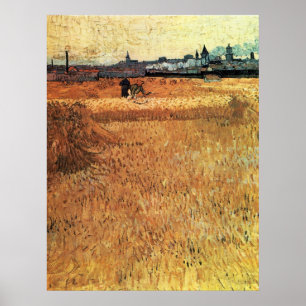 Wheat field with a view of Arles by van Gogh Poster