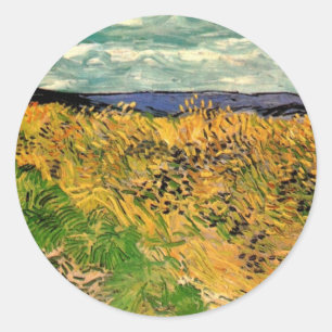 Wheat Field with Cornflowers by Vincent van Gogh Classic Round Sticker