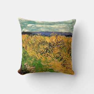 Wheat Field with Cornflowers by Vincent van Gogh Cushion