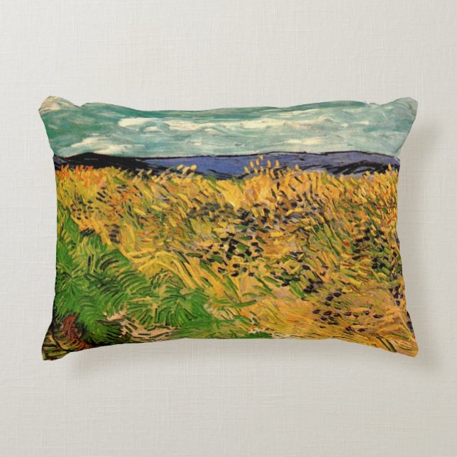 Wheat Field with Cornflowers by Vincent van Gogh Decorative Cushion (Front)