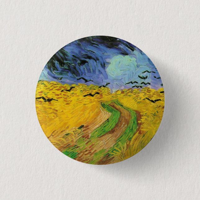 Wheat Field with Crows 3 Cm Round Badge (Front)