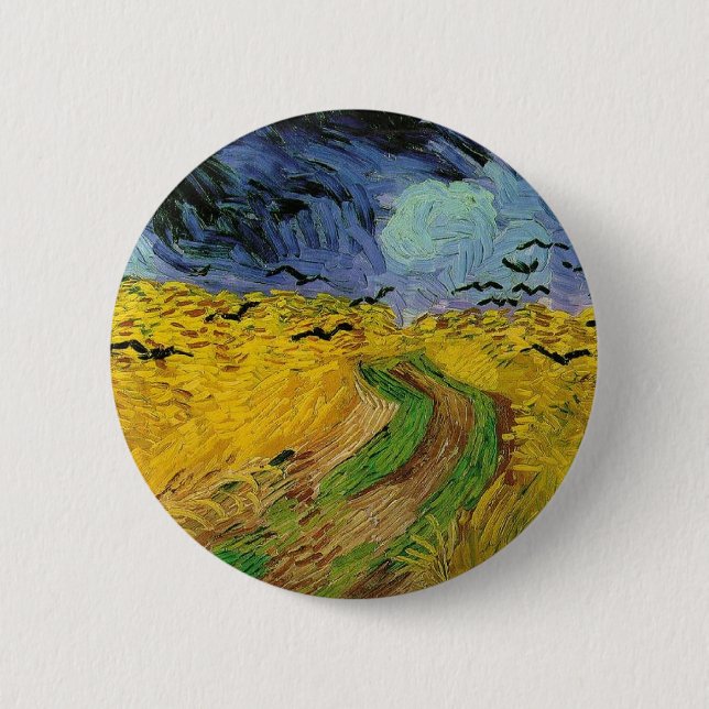 Wheat Field with Crows 6 Cm Round Badge (Front)