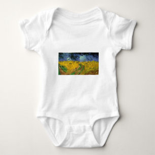 Wheat Field with Crows Baby Bodysuit