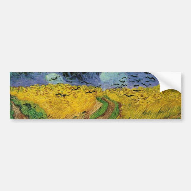 Wheat Field with Crows Bumper Sticker (Front)