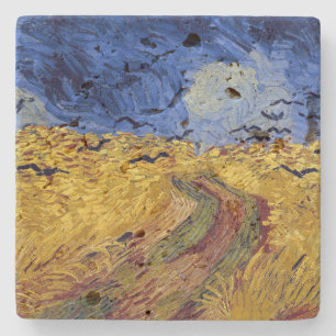 Wheat Field with Crows Van Gogh Stone Coaster