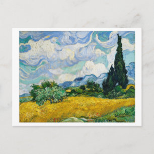 "WHEAT FIELD WITH CYPRESSES" 1889 BY VAN GOGH POSTCARD