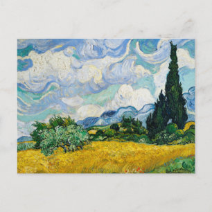 Wheat Field with Cypresses 1889, Vincent Van Gogh Postcard