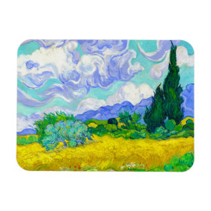 Wheat Field with Cypresses by Vincent Van Gogh Magnet