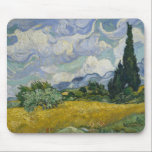 Wheat Field with Cypresses by Vincent van Gogh Mouse Mat<br><div class="desc">English: Wheat Field with Cypresses by Vincent van Gogh (1889). Metropolitan Museum of Art. Writing to his brother, Theo, from the asylum in Saint-Rémy on July 2, 1889, Van Gogh described his latest addition to the series he had launched that June: "I have a canvas of cypresses with a few...</div>