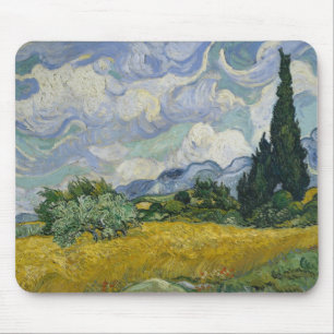 Wheat Field with Cypresses by Vincent van Gogh Mouse Mat