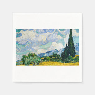 Wheat Field with Cypresses by Vincent van Gogh Napkin