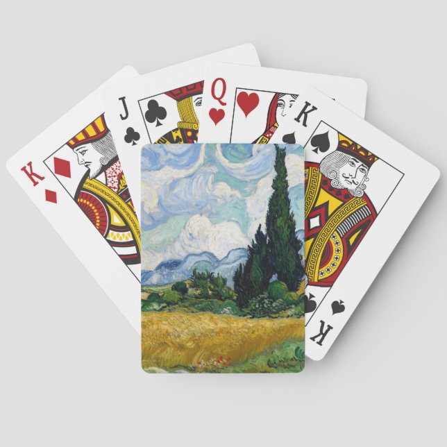 Wheat Field with Cypresses by Vincent Van Gogh Playing Cards (Back)