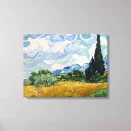 Wheat Field with Cypresses Canvas
