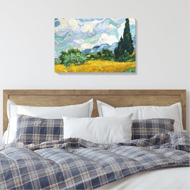 Wheat Field with Cypresses Canvas Prints (Insitu(Bedroom))