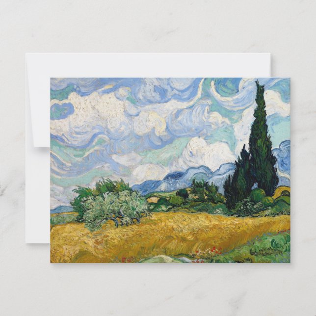 Wheat Field with Cypresses Invitation (Front)