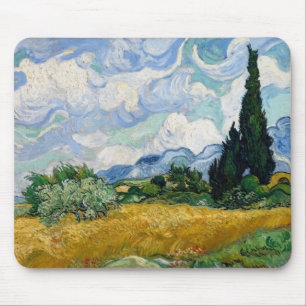 Wheat Field with Cypresses Mousepad