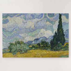 Wheat Field with Cypresses, Oil Painting, Van Gogh Jigsaw Puzzle