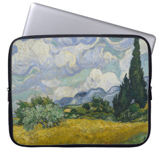 Wheat Field with Cypresses, Oil Painting, Van Gogh Laptop Sleeve