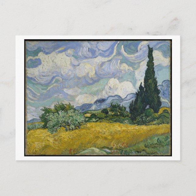 Wheat Field with Cypresses Painting by Van Gogh Postcard (Front)