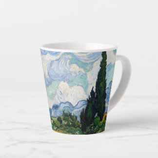 Wheat Field with Cypresses Small Latte Mug