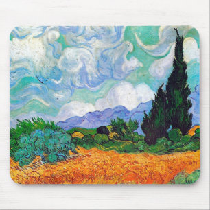 Wheat Field with Cypresses Van Gogh Fine Art Mouse Mat