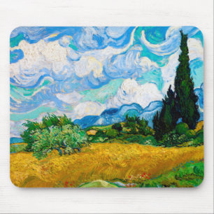 Wheat Field with Cypresses, Van Gogh Mouse Mat
