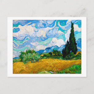 Wheat Field with Cypresses, Van Gogh Postcard