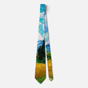 Wheat Field with Cypresses, Van Gogh Tie