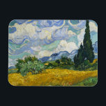 Wheat Field with Cypresses, Vincent van Gogh  Magnet<br><div class="desc">Cypresses gained ground in Van Gogh’s work by late June 1889 when he resolved to devote one of his first series in Saint-Rémy to the towering trees. Distinctive for their rich impasto, his exuberant on-the-spot studies include the Met’s close-up vertical view of cypresses and this majestic horizontal composition. Van Gogh...</div>