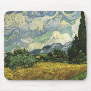 Wheat Field with Cypresses,Vincent Van Gogh Mouse Mat
