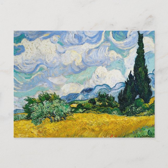 Wheat Field with Cypresses Vincent van Gogh  Postcard (Front)