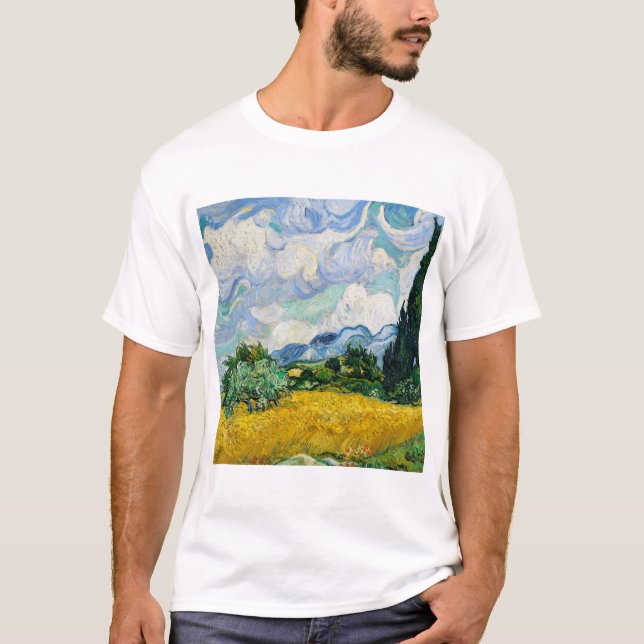 Wheat Field with Cypresses Vincent Van Gogh. T-Shirt (Front)