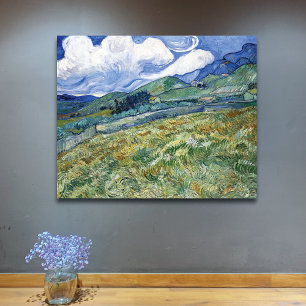 Wheat Field with Mountains Vincent van Gogh Canvas Print