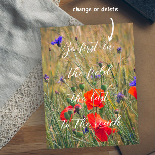 Wheat field with poppies and cornflowers postcard