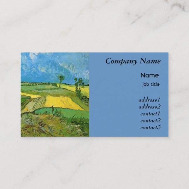 Wheat Fields at Auvers Under Clouded Sky Business Card (Front)