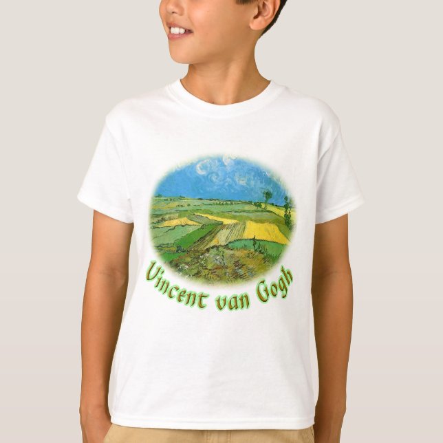 Wheat Fields at Auvers Under Clouded Sky, van Gog T-Shirt (Front)