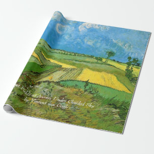 Wheat Fields at Auvers Under Clouded Sky, Van Gogh Wrapping Paper