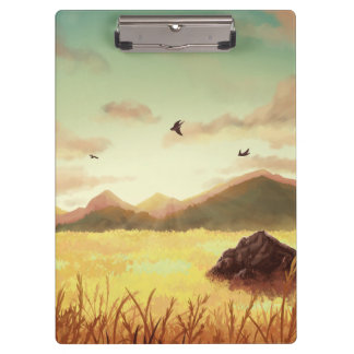 Wheat fields at sunrise clipboard