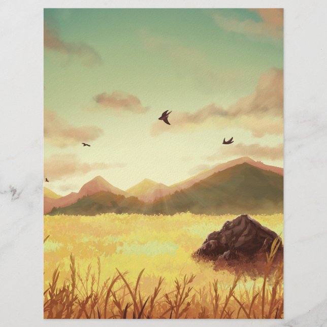 Wheat fields at sunrise custom letterhead (Front)