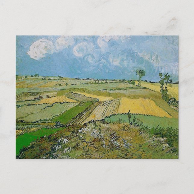 Wheat Fields Auvers Clouded Sky Van Gogh Fine Art Postcard (Front)