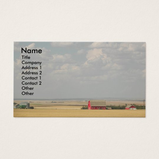 Wheat Fields Landscape Photo Business Card